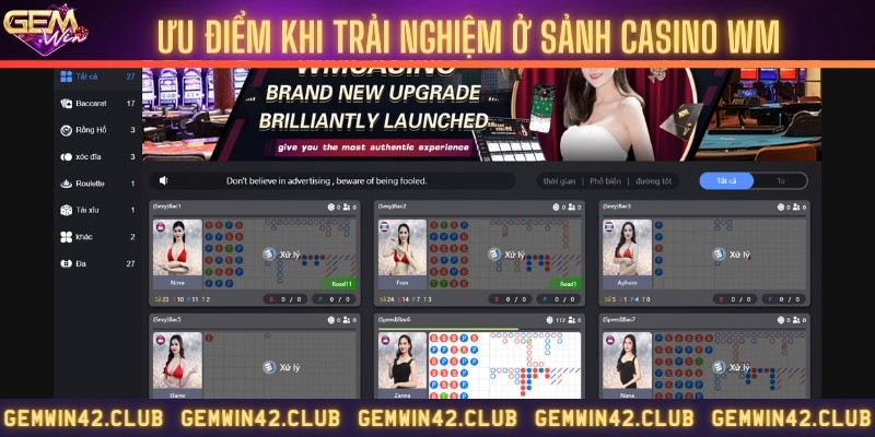 Giao diện sảnh casino siêu đẹp